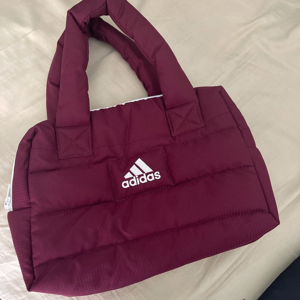 Burgundy Adidas Puffer Bag